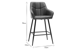 Best Sale Miliboo Set de 2 taburetes de cocina con asiento acolchado marrón y metal negro 65 cm MONTERO