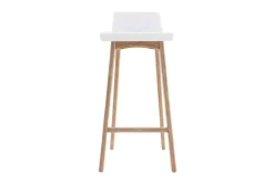 Flash Sale Miliboo Set de 2 taburetes de cocina nórdicos blancos y madera clara 75 cm BALTIK