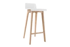 Flash Sale Miliboo Set de 2 taburetes de cocina nórdicos blancos y madera clara 75 cm BALTIK