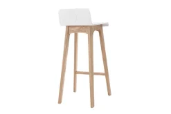 Flash Sale Miliboo Set de 2 taburetes de cocina nórdicos blancos y madera clara 75 cm BALTIK