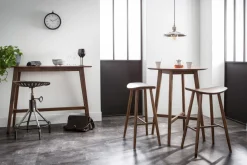 Sale Miliboo Set de 2 taburetes de cocina de diseño nogal 72 cm DEMORY
