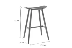 Sale Miliboo Set de 2 taburetes de cocina de diseño nogal 72 cm DEMORY