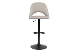 New Miliboo Set de 2 taburetes de cocina ajustables de terciopelo color topo y metal negro COSETTE