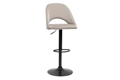 New Miliboo Set de 2 taburetes de cocina ajustables de terciopelo color topo y metal negro COSETTE