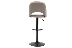 New Miliboo Set de 2 taburetes de cocina ajustables de terciopelo color topo y metal negro COSETTE