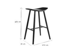 Cheap Miliboo Set de 2 taburetes de cocina negros 65 cm DEMORY