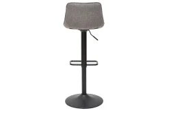 Fashion Miliboo Set de 2 taburetes de cocina regulables y giratorios 360º de tejido efecto aterciopelado gris y metal negro BOOST
