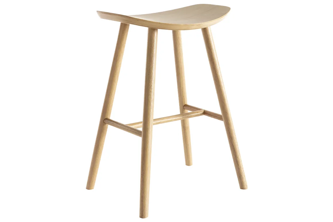Discount Miliboo Set de 2 taburetes de cocina de madera clara 65 cm DEMORY