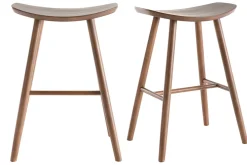 Shop Miliboo Set de 2 taburetes de cocina de nogal 65 cm DEMORY