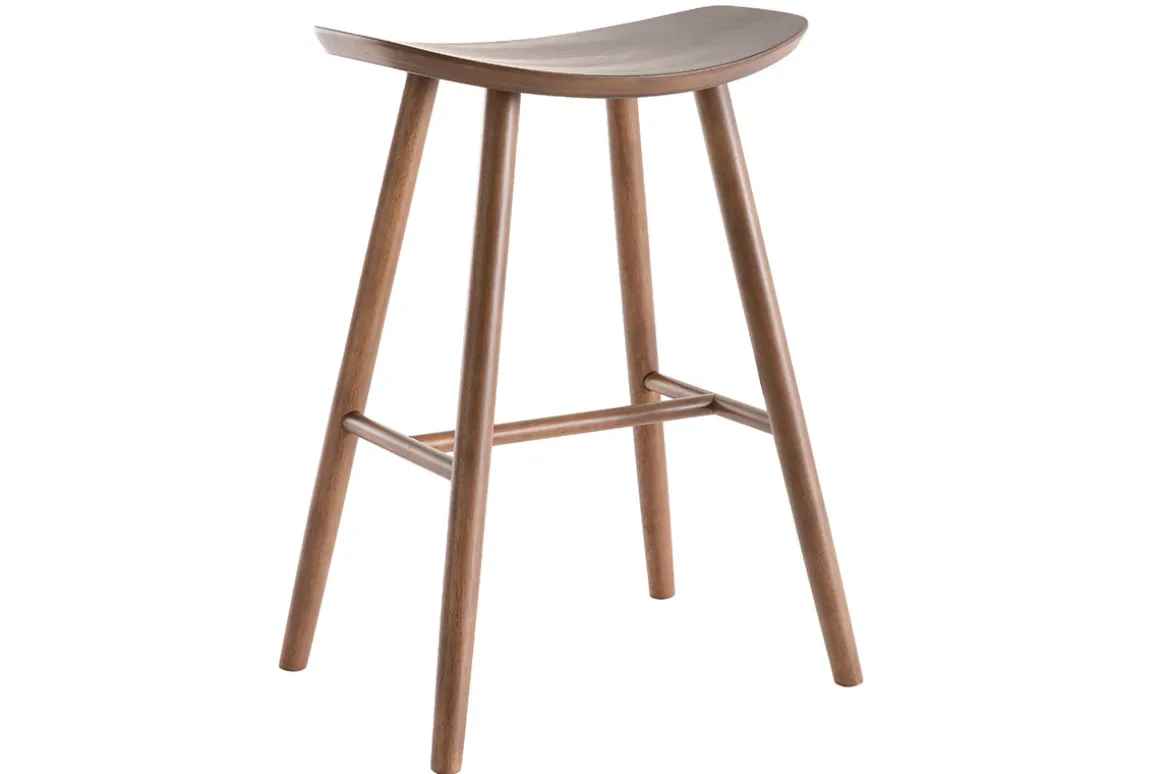 Shop Miliboo Set de 2 taburetes de cocina de nogal 65 cm DEMORY