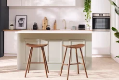 Shop Miliboo Set de 2 taburetes de cocina de nogal 65 cm DEMORY