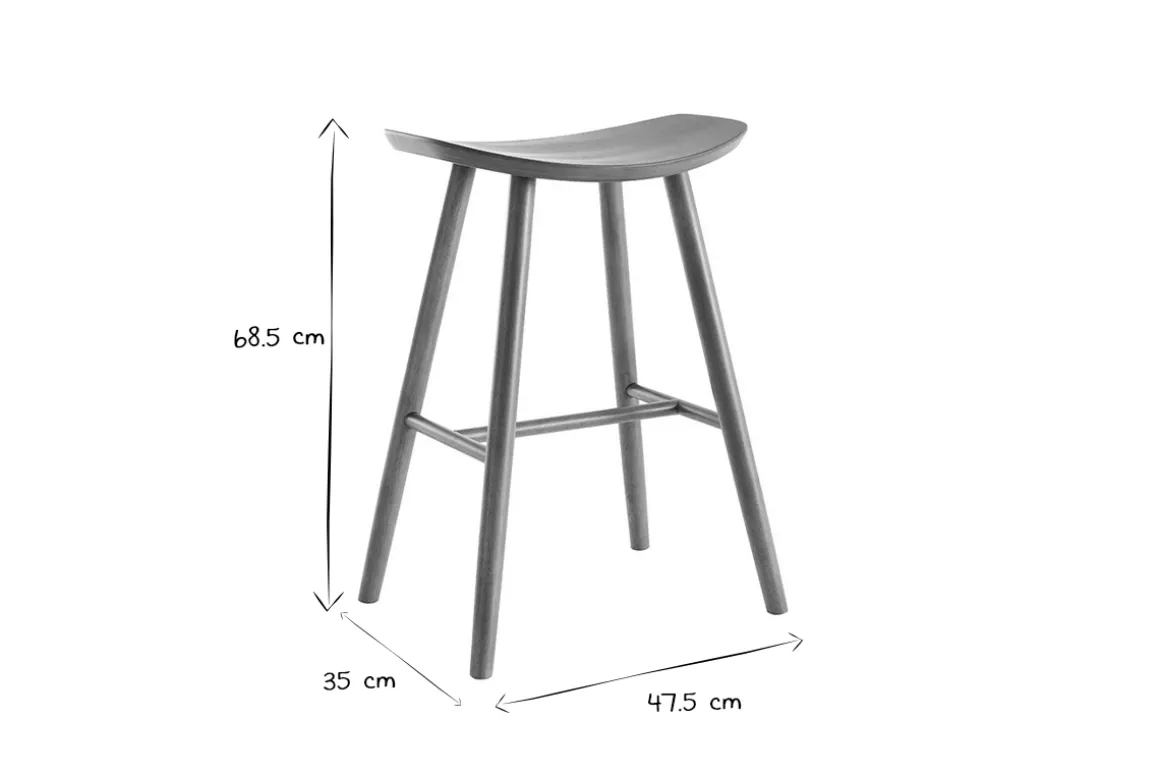 Shop Miliboo Set de 2 taburetes de cocina de nogal 65 cm DEMORY