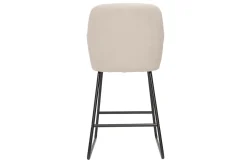 Outlet Miliboo Set de 2 taburetes de cocina de tejido efecto aterciopelado beige de 65 cm AMIKA