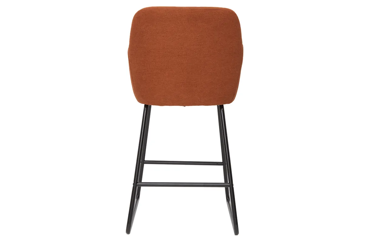 New Miliboo Set de 2 taburetes de cocina efecto aterciopelado terracota 65 cm AMIKA