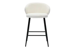 Cheap Miliboo Set de 2 taburetes de cocina de diseño tela efecto borreguillo y metal negro ROSALIE