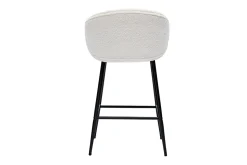 Cheap Miliboo Set de 2 taburetes de cocina de diseño tela efecto borreguillo y metal negro ROSALIE