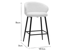 Cheap Miliboo Set de 2 taburetes de cocina de diseño tela efecto borreguillo y metal negro ROSALIE