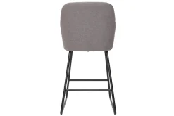 Clearance Miliboo Set de 2 taburetes de cocina de tejido efecto aterciopelado gris de 75 cm AMIKA