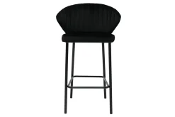Discount Miliboo Set de 2 taburetes de cocina de diseño de terciopelo negro 68 cm DALLY