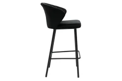 Discount Miliboo Set de 2 taburetes de cocina de diseño de terciopelo negro 68 cm DALLY
