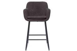 Sale Miliboo Set de 2 taburetes de cocina efecto aterciopelado gris oscuro 65 cm de altura AMIKA