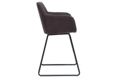 Sale Miliboo Set de 2 taburetes de cocina efecto aterciopelado gris oscuro 65 cm de altura AMIKA