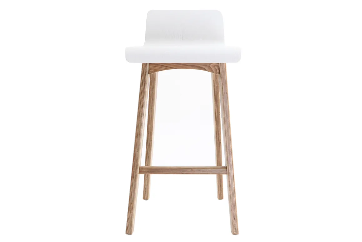 Clearance Miliboo Set de 2 taburetes de cocina nórdicos madera clara y blanco 65 cm BALTIK