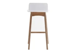 Clearance Miliboo Set de 2 taburetes de cocina nórdicos madera clara y blanco 65 cm BALTIK