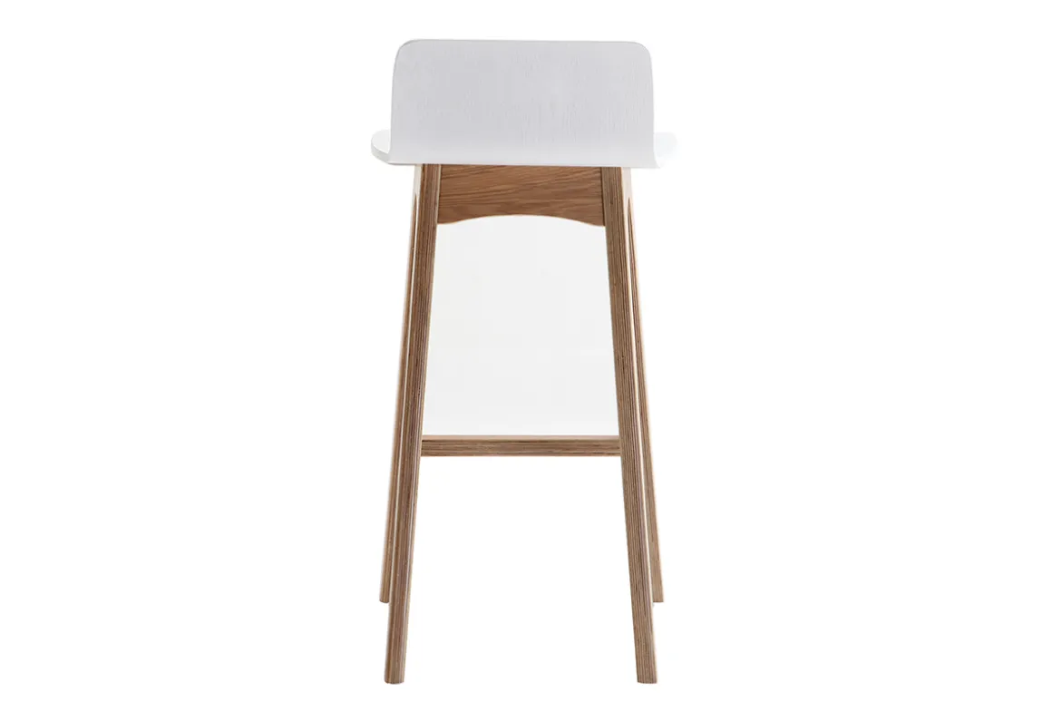 Clearance Miliboo Set de 2 taburetes de cocina nórdicos madera clara y blanco 65 cm BALTIK