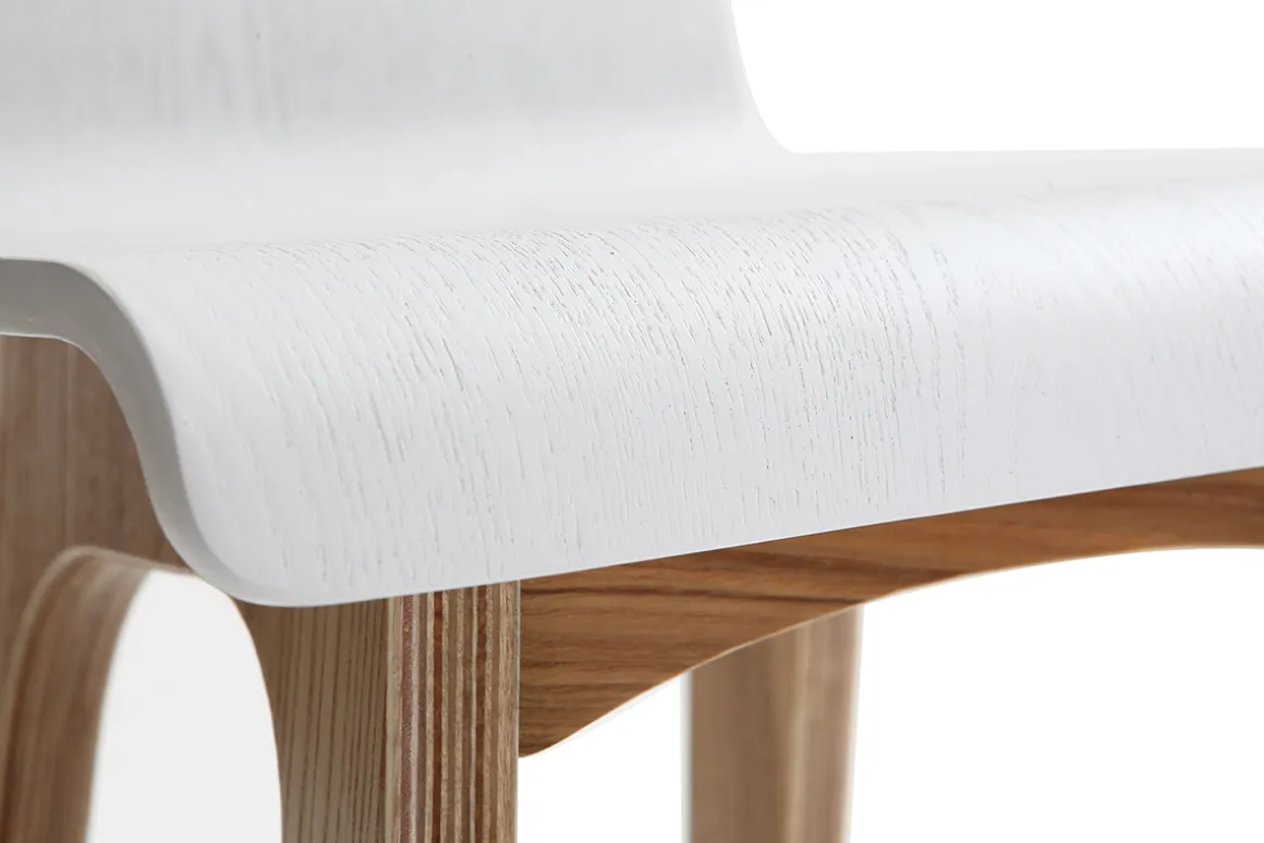 Clearance Miliboo Set de 2 taburetes de cocina nórdicos madera clara y blanco 65 cm BALTIK