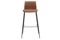 Clearance Miliboo Set de 2 taburetes de cocina fijos marrón envejecido y metal negro 75 cm HAROLD