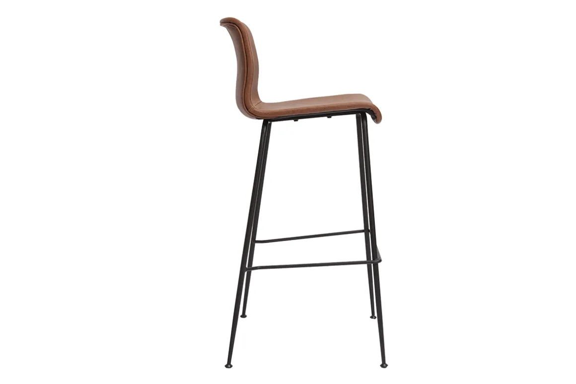 Clearance Miliboo Set de 2 taburetes de cocina fijos marrón envejecido y metal negro 75 cm HAROLD