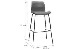 Clearance Miliboo Set de 2 taburetes de cocina fijos marrón envejecido y metal negro 75 cm HAROLD