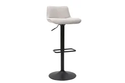 Cheap Miliboo Set de 2 taburetes de cocina regulables y giratorios 360º de tejido efecto aterciopelado beige y metal BOOST