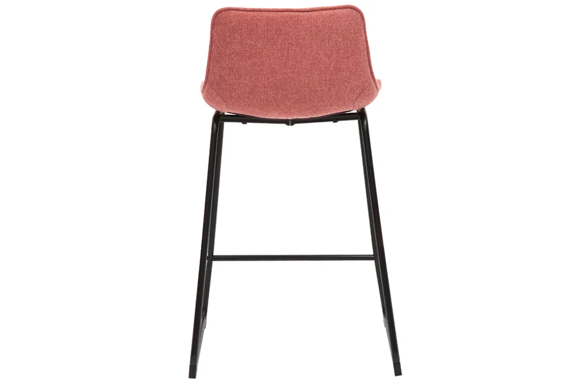 Cheap Miliboo Set de 2 taburetes de cocina fijos efecto aterciopelado texturizado terracota con pata de metal 65 cm BOOST
