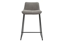 Sale Miliboo Set de 2 taburetes de cocina efecto aterciopelado texturizado gris y metal 65 cm BOOST