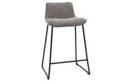 Sale Miliboo Set de 2 taburetes de cocina efecto aterciopelado texturizado gris y metal 65 cm BOOST