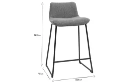 Sale Miliboo Set de 2 taburetes de cocina efecto aterciopelado texturizado gris y metal 65 cm BOOST