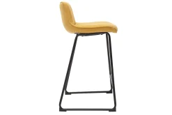Flash Sale Miliboo Set de 2 taburetes de cocina efecto aterciopelado texturizado amarillo mostaza y metal 65 cm BOOST