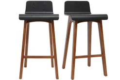 Cheap Miliboo Set de 2 taburetes de cocina nórdicos nogal y negro 65 cm BALTIK