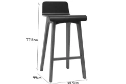Cheap Miliboo Set de 2 taburetes de cocina nórdicos nogal y negro 65 cm BALTIK