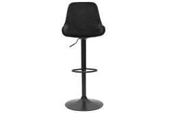 Clearance Miliboo Set de 2 taburetes de cocina de diseño ajustables 360º de terciopelo azul petróleo y metal negro HOLO