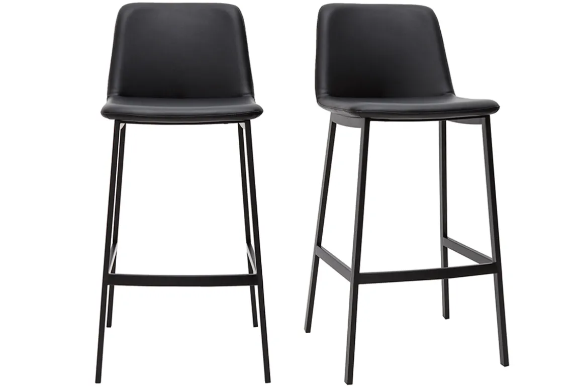 Best Sale Miliboo Set de 2 taburetes de cocina de diseño negro 75 cm ARSENE
