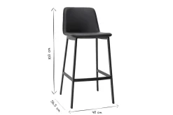 Best Sale Miliboo Set de 2 taburetes de cocina de diseño negro 75 cm ARSENE