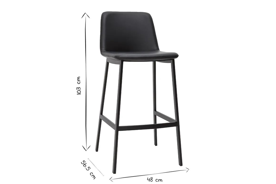 Best Sale Miliboo Set de 2 taburetes de cocina de diseño negro 75 cm ARSENE
