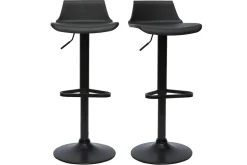 Clearance Miliboo Set de 2 taburetes de cocina de diseño negro ajustables 360º KRONOS