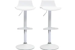 Best Sale Miliboo Set de 2 taburetes de cocina de diseño blancos ajustables 360º KRONOS