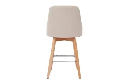 Discount Miliboo Set de 2 taburetes de cocina nórdicos de tela beige y madera maciza 65 cm HASTA