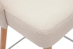Discount Miliboo Set de 2 taburetes de cocina nórdicos de tela beige y madera maciza 65 cm HASTA