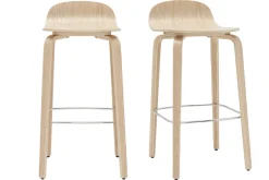 Outlet Miliboo Set de 2 taburetes de cocina nórdicos de madera de roble 68 cm OBRA